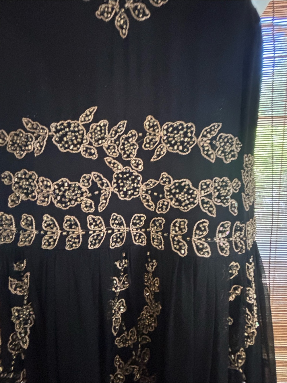 Adrianna Papell Fairy Beaded Vintage Black Dress - Picture 10 of 11